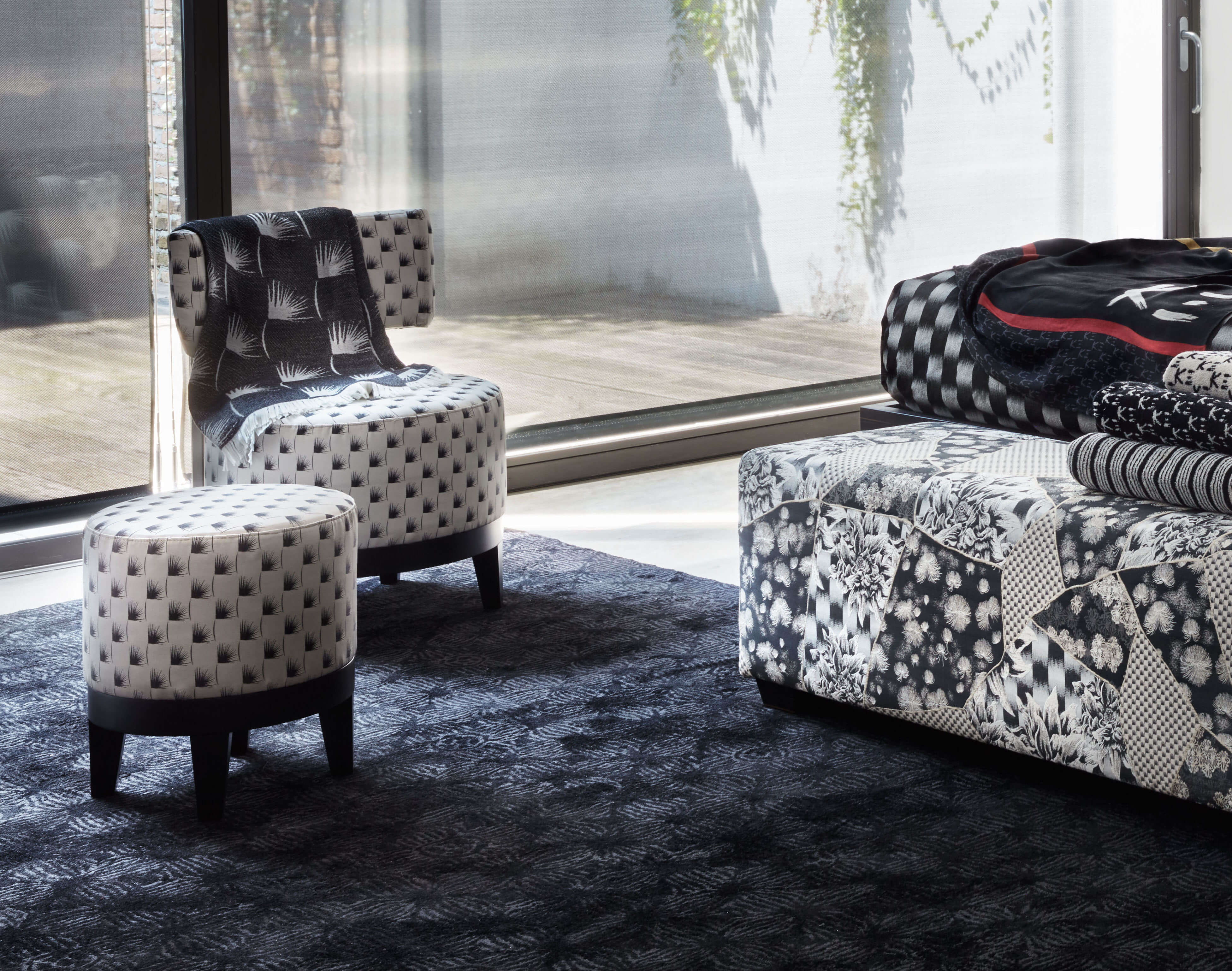 Charles K Black White Armchair
