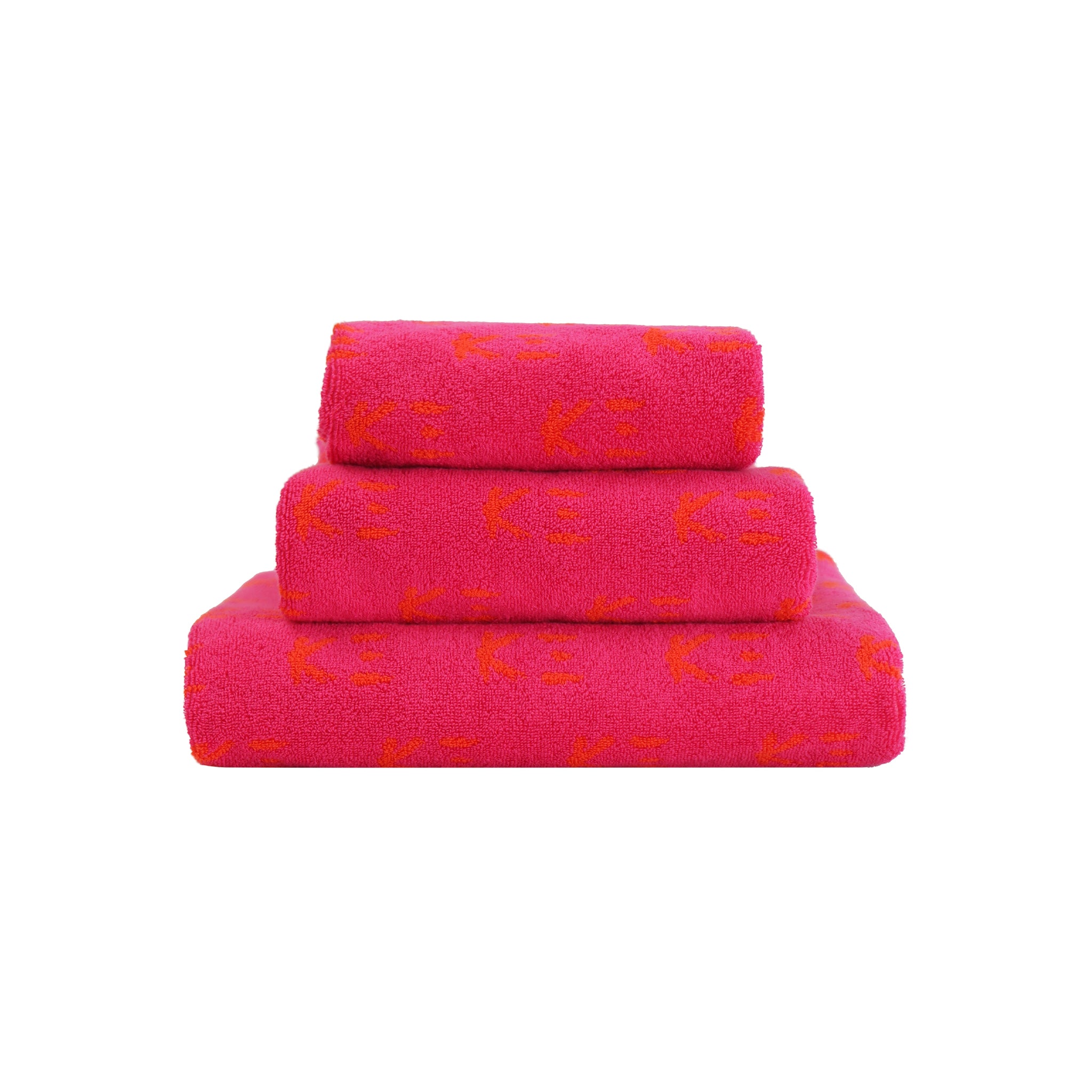 K3 LOGO Bath Towel Pink - K三